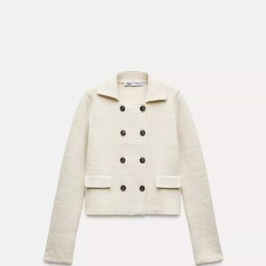 ZARA BASIC BUTTONED KNIT CARDIGAN